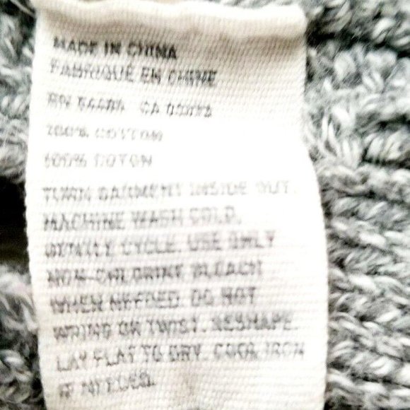 American Eagle Outfitters Crochet 3/4 Sleeve Open Cable Knit Sweater Gray Medium - Picture 6 of 9